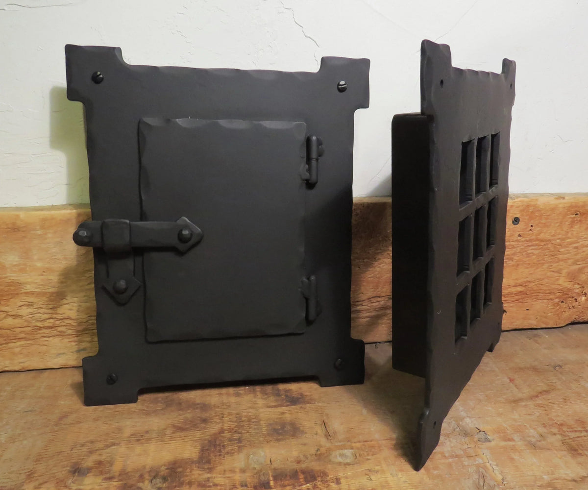 Neo-Classical Iron Speakeasy Door & Grill Set - Old West Iron