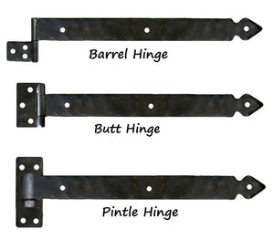 Rustic Wrought Iron Functioning Hinge Strap - Old West Iron