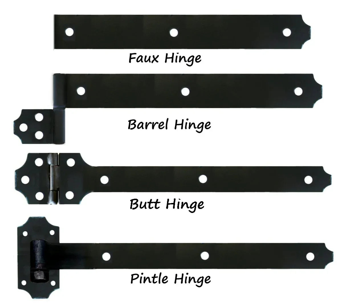 Transitional Wrought Iron XL Functioning Hinge Strap - Old West Iron