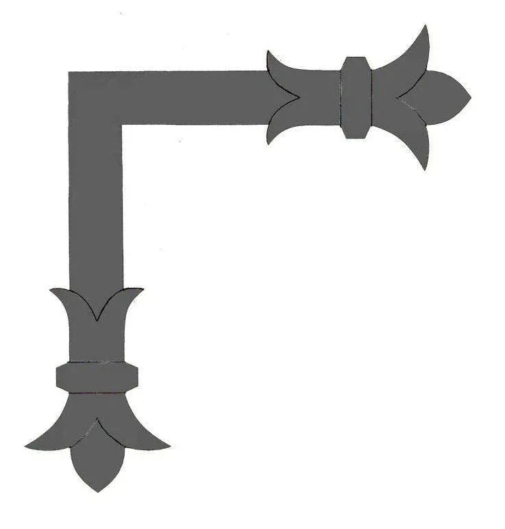 Babylonian Fleur De Lis Iron "L" Plate - Old West Iron