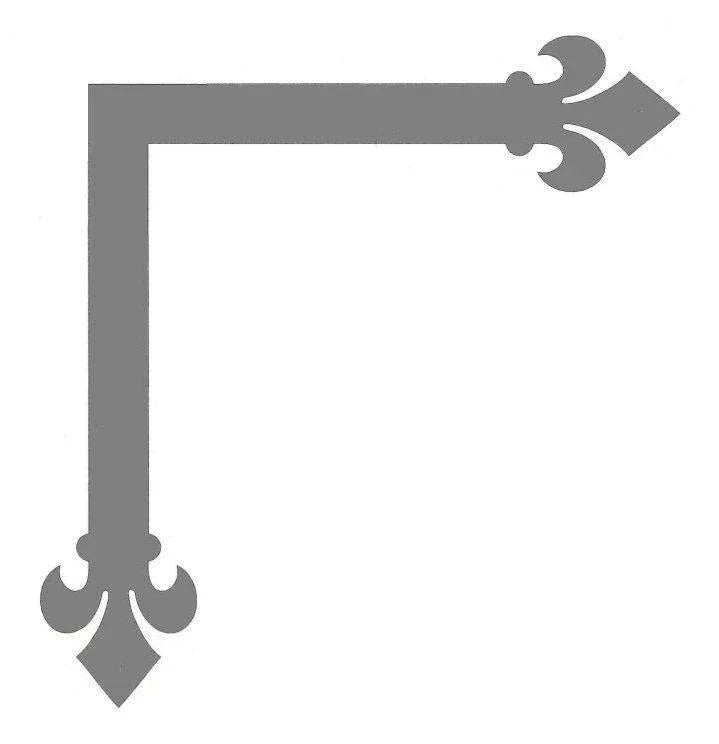 Dunmow Crest Fleur De Lis Iron "L" Plate - Old West Iron