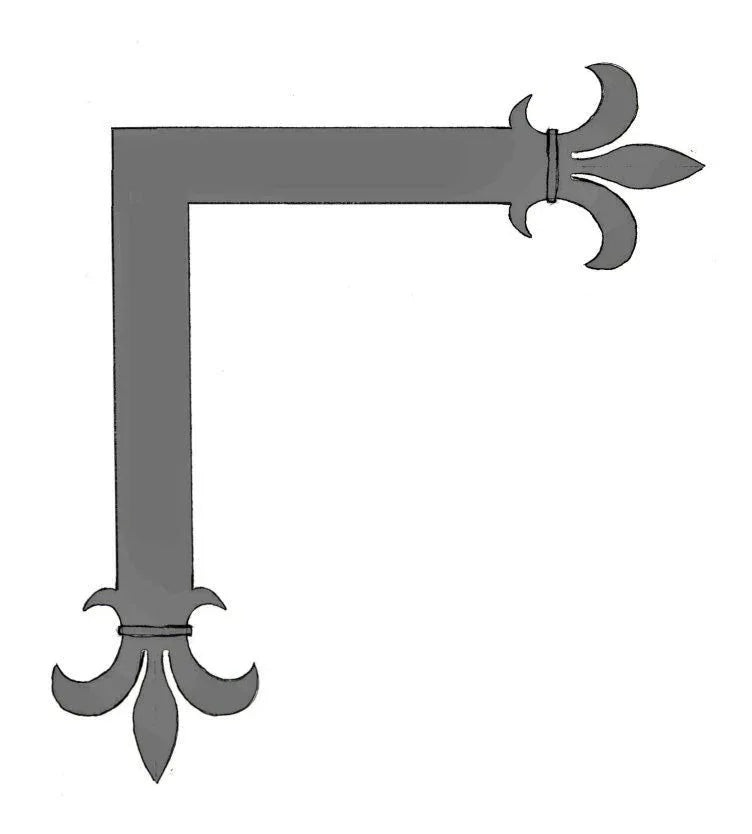 Egyptian Fleur De Lis Iron "L" Strap - Old West Iron