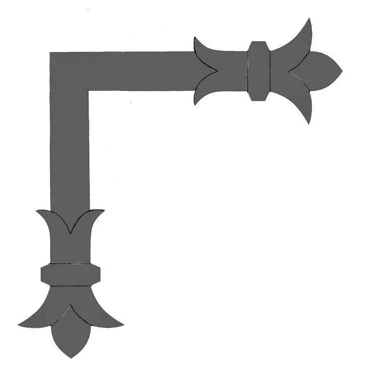 Babylonian Fleur De Lis Iron "L" Strap - Old West Iron