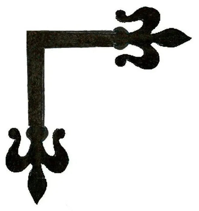 Florence Fleur De Lis Iron "L" Strap - Old West Iron
