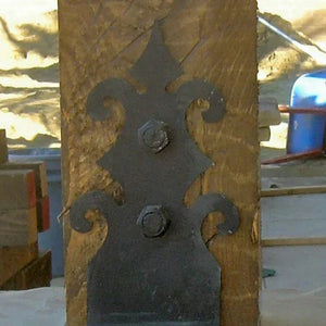 Romanesque Iron Faux Post base - Old West Iron