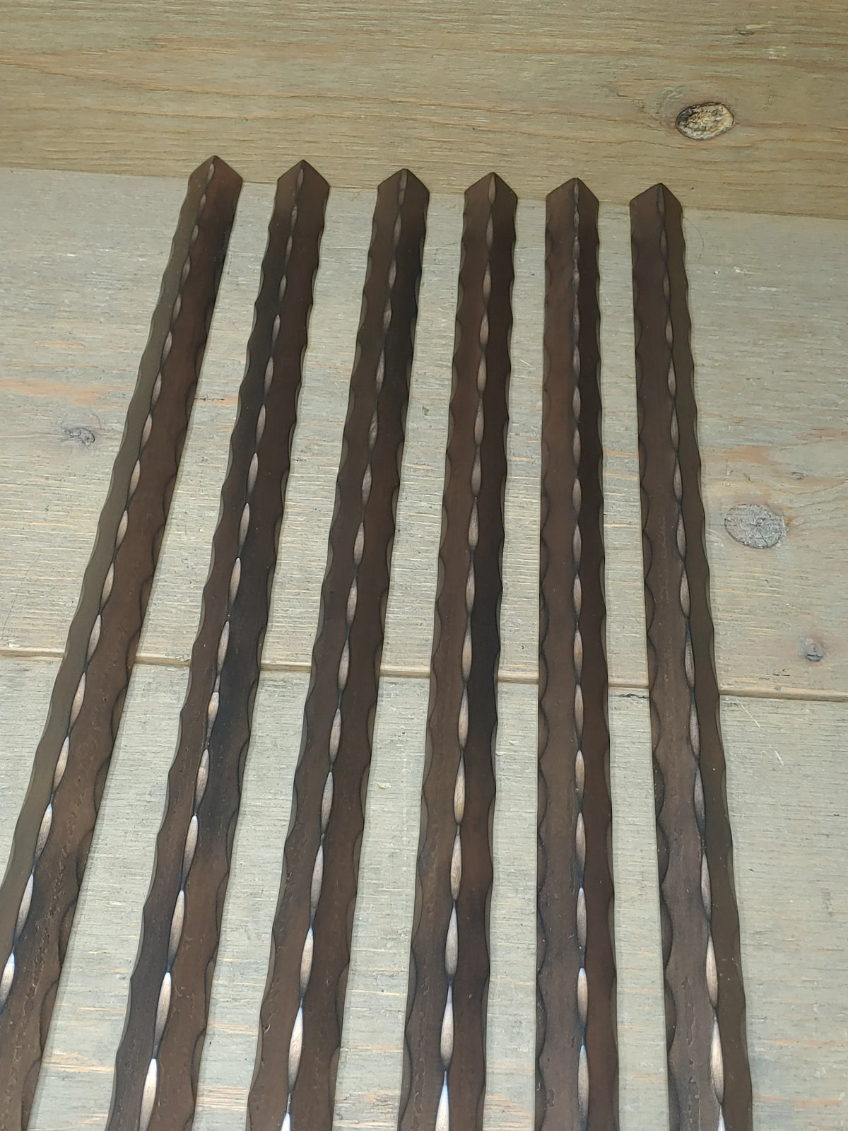 1 1/4" x 1 1/4" x 1/8" Hammered Angle Iron - Old West Iron