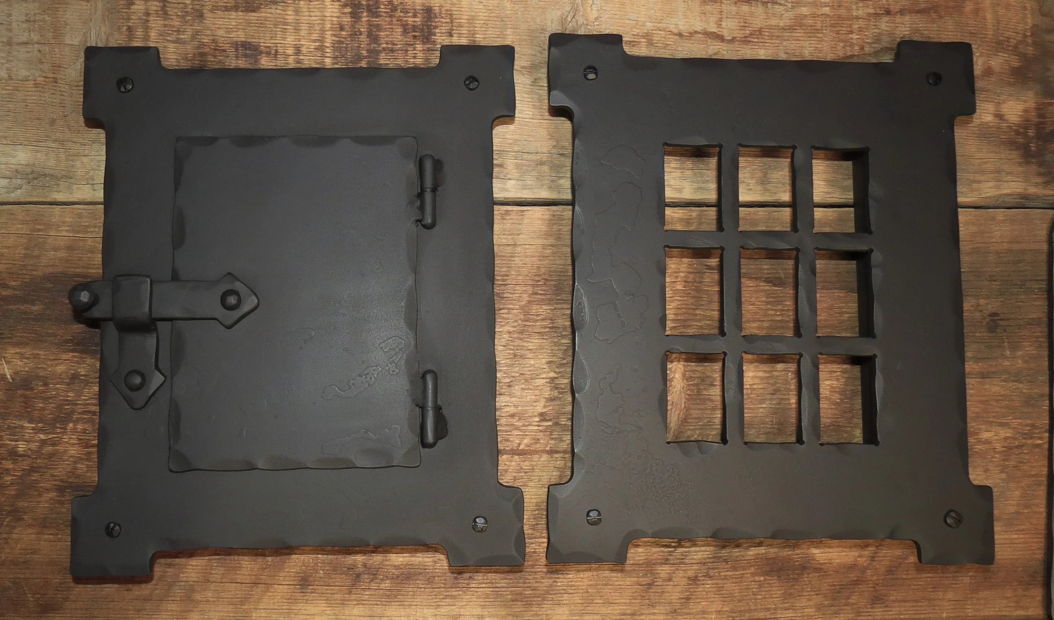 Neo-Classical Iron Speakeasy Door & Grill Set - Old West Iron