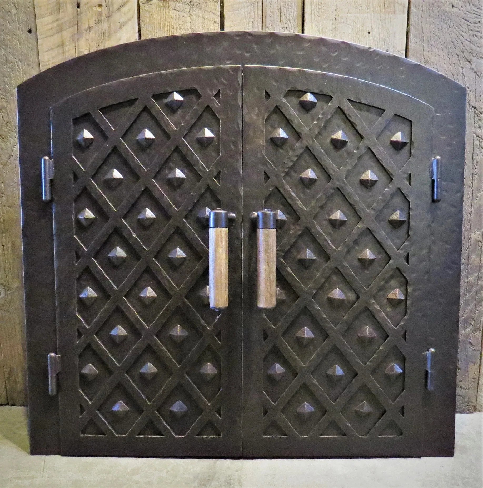 Custom French Country Arched Hinged Pizza Oven Door - Old West Iron