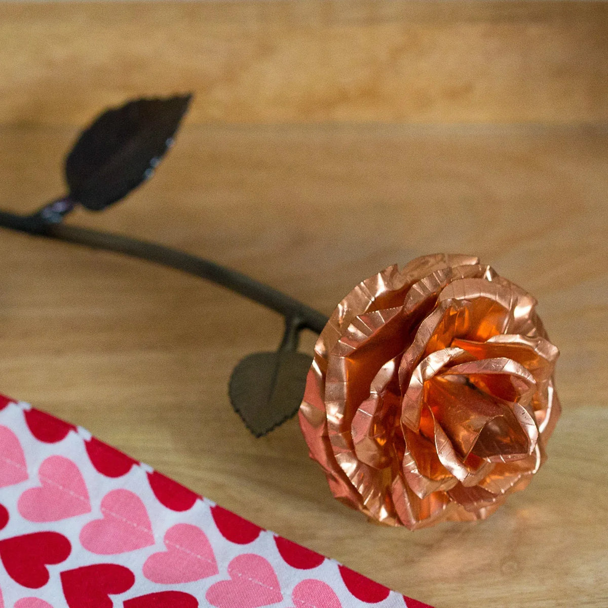 Copper Rose - 7th Anniversary Personalized Wedding Gift - Old West Iron