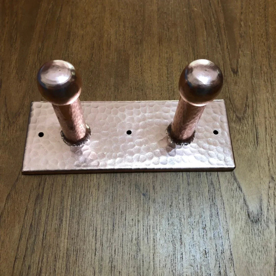 Hammered Copper Double Hook - Old West Iron