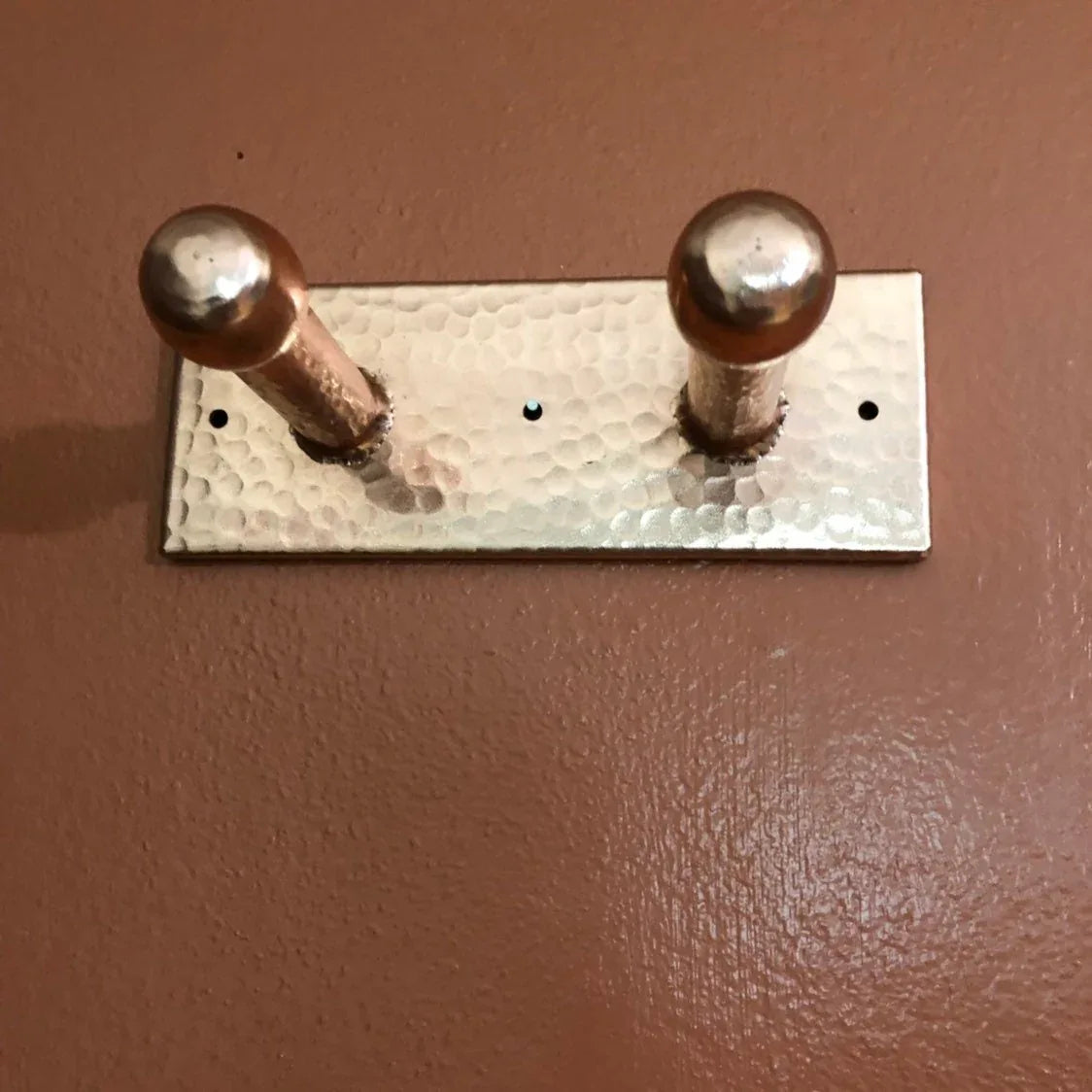 Hammered Copper Double Hook - Old West Iron