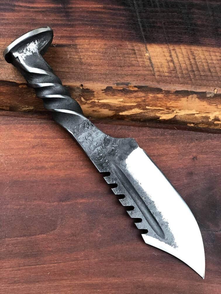 Ugly Defender Railroad Spike Knife - Old West Iron