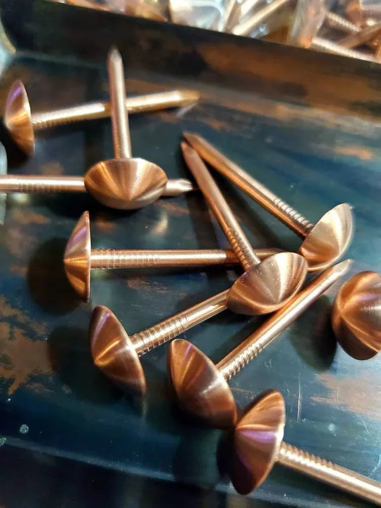 Handmade Copper Nails - Old West Iron