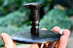 Railroad spike hamburger press - Old West Iron