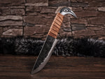 Hand Forged Raven's Head Viking Knife - Old West Iron
