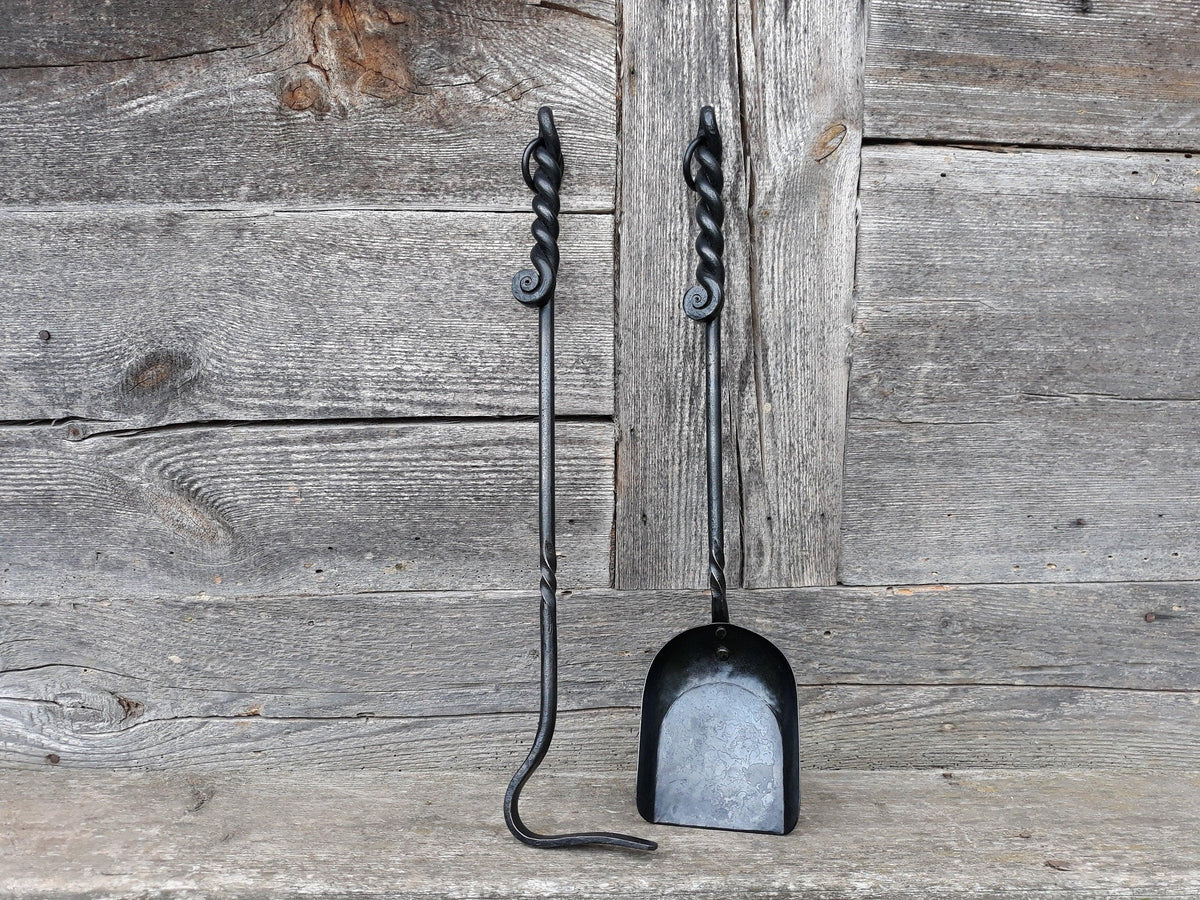 Set of Hand Forged Fire Place Tools 560mm - Old West Iron