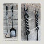 Set of Hand Forged Fire Place Tools 560mm - Old West Iron