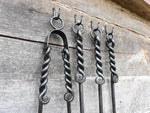Set of Hand Forged Fireplace Tools 560mm - Old West Iron