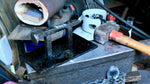 Railroad spike steak press - Old West Iron