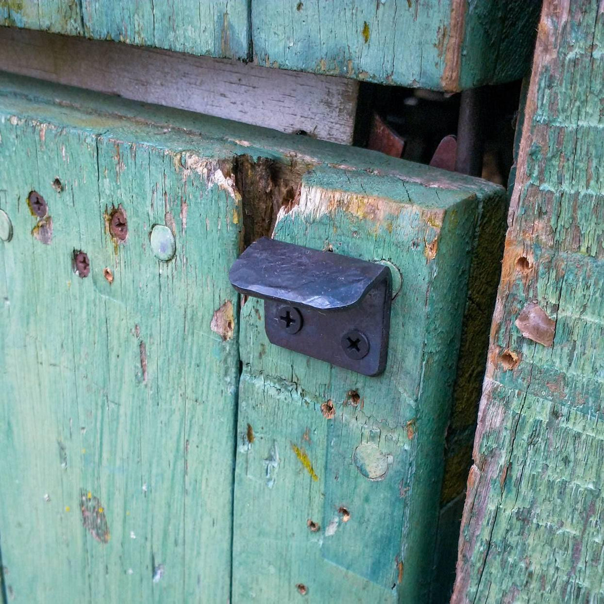 Hand forged modern barn door handle - Old West Iron