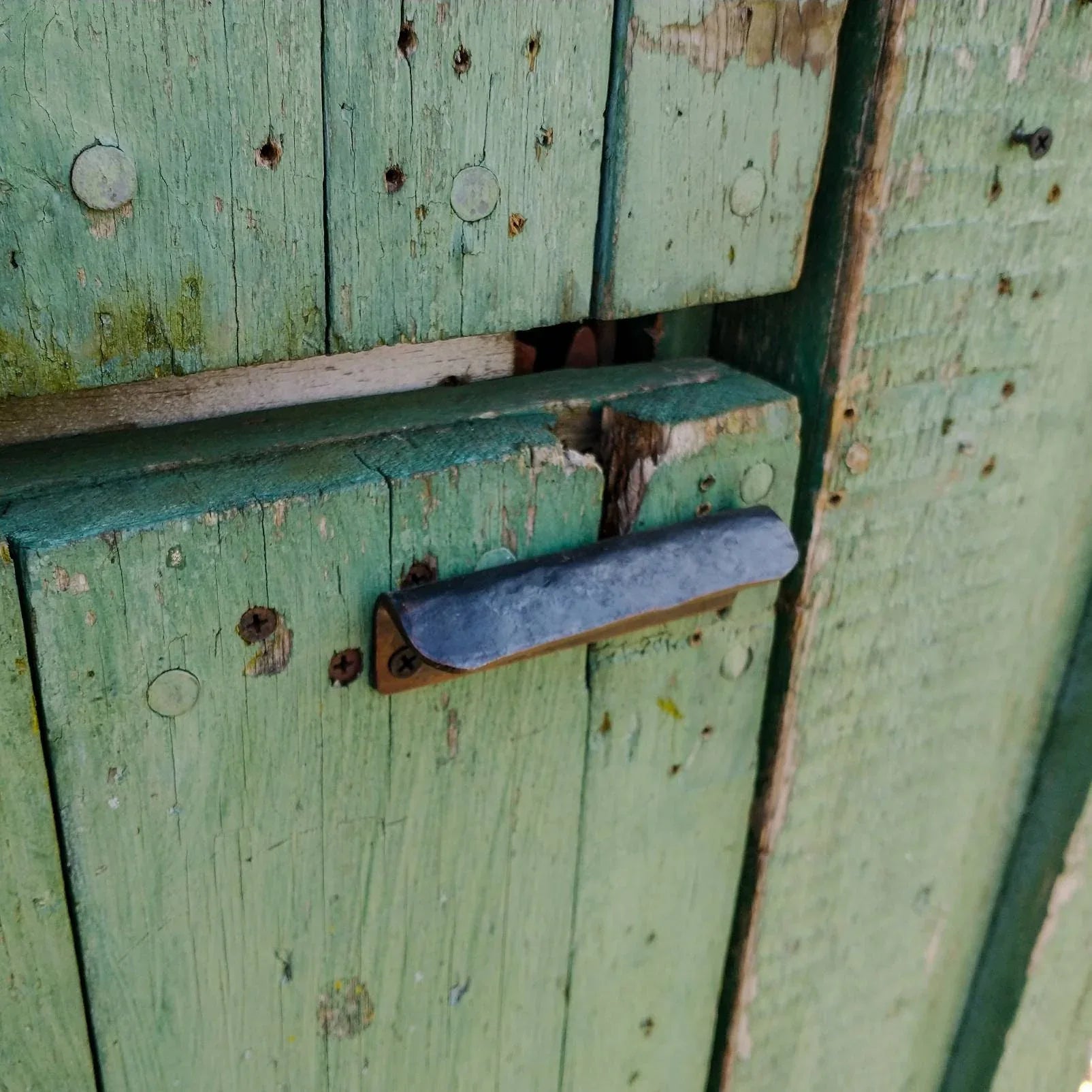 Hand forged modern barn door handle - Old West Iron