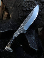 Fossil Drop Point Railroad Spike Knife - Old West Iron