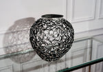 Handcrafted Metal Vase - Black & Silver Elegance - Old West Iron