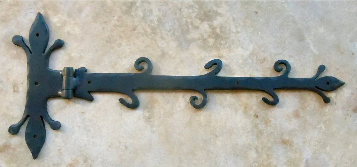 Old English Castle Wrought Iron XL Functioning Hinge Strap - Old West Iron