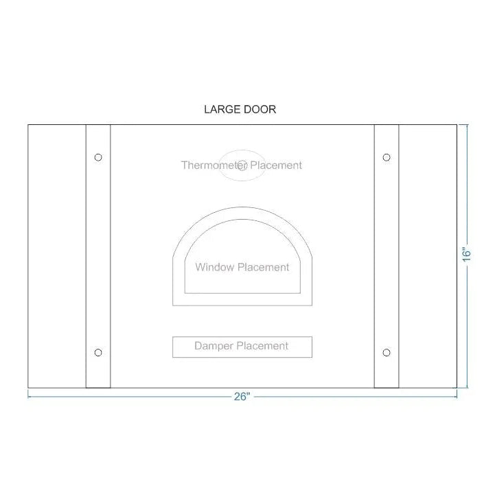 Custom Mediterranean Square Freestanding Pizza Oven Door - Old West Iron